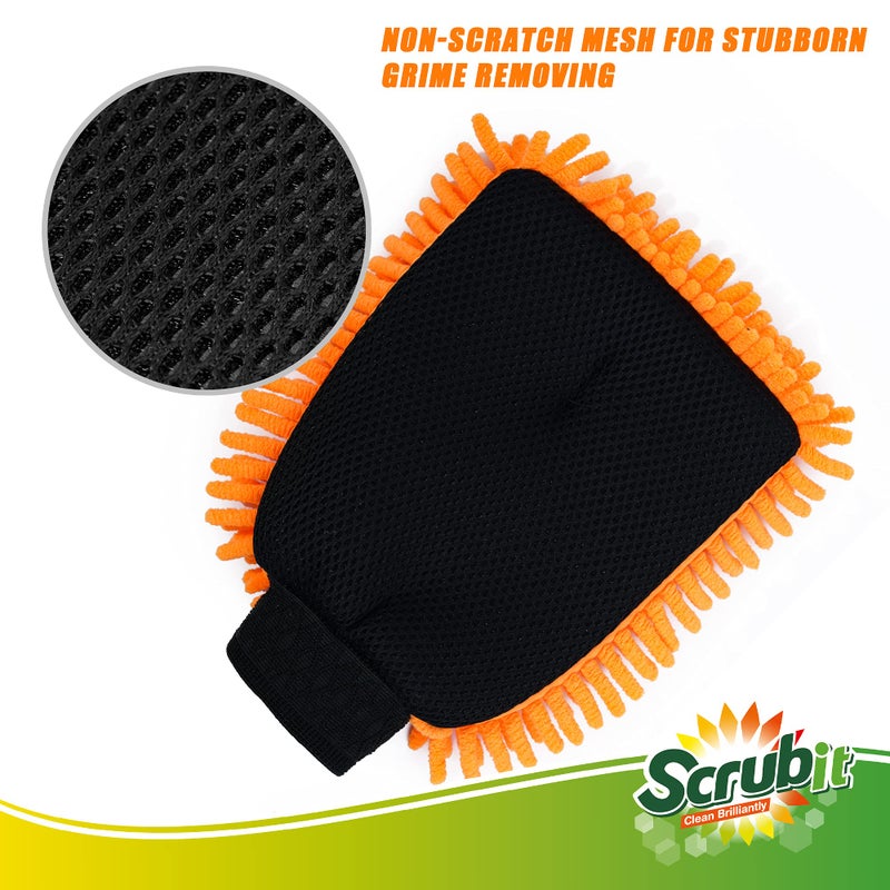 SCRUBIT 2 Pack Car Wash Mitt â€“ Scratch-Free Car Sponges for Washing, Dual Sided Wash Mitts for Car Washing - Premium Car Washing Sponge for Cars, Trucks, and Boats - Image 4